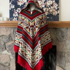 Alpaca blended  Poncho Women hooded